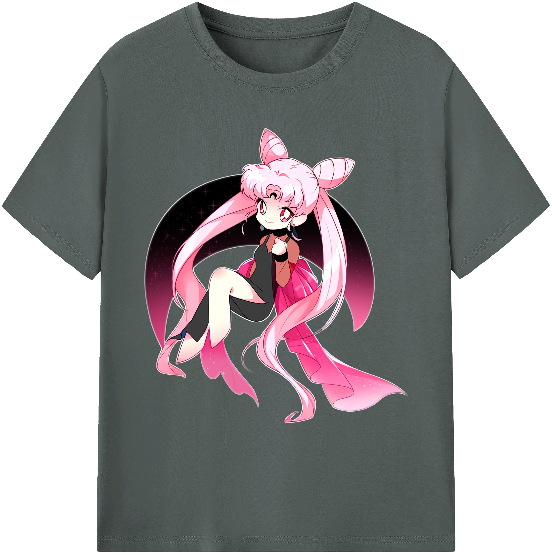 （画像用） 美少女戦士セーラームーン ちびうさ Sailor Moon Chibiusa Tsukino Usagi Small Lady Serenity 綿100％ メンズ半袖Tシャツ｜肌触りやわらか＆通気性